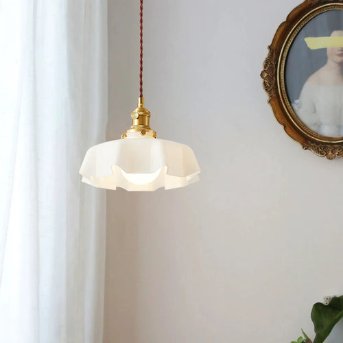 lustre plissé simple pour décoration intérieure éclairage doux - vue 4 sur 17
