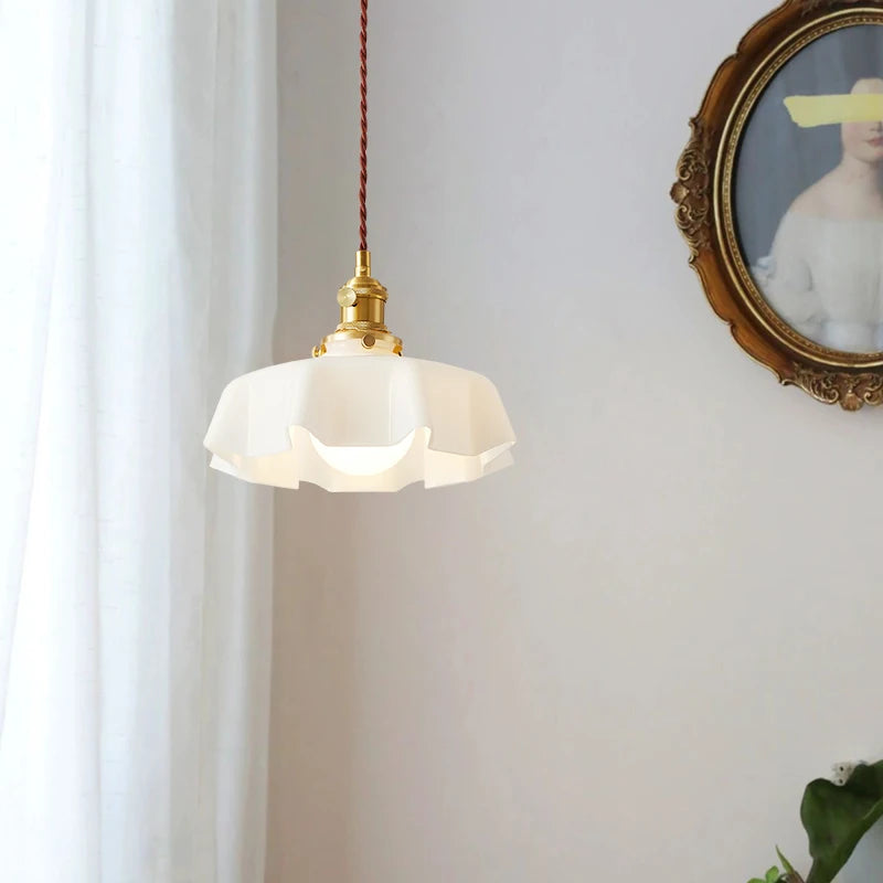 lustre plissé simple pour décoration intérieure éclairage doux - vue 4 sur 17