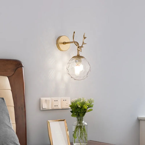 applique murale led rétro boule de verre décorative veilleuse - vue 5 sur 16