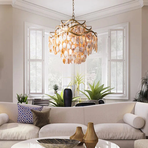 lustre led en coquille conque style américain - vue 5 sur 9