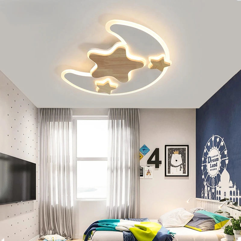 plafonnier led enfantin décoration étoile lune luminosité réglable - vue 5 sur 10