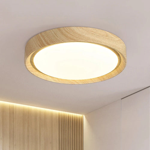 lampe led plafonnier minimaliste imitation bois créatif moderne - vue 2 sur 12