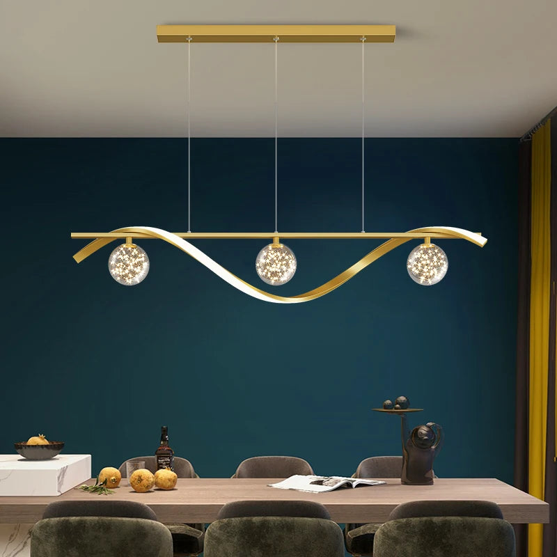 Modern Full Star Dining Room Chandelier Living Room, Kitchen Dining Table, Bedroom Office Gold Decorative Lighting Chandelier - vue 2 sur 8