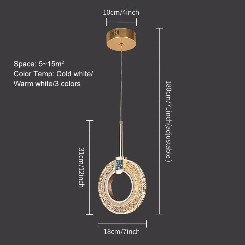 suspension à led moderne pour éclairage intérieur décoratif - vue 8 sur 8