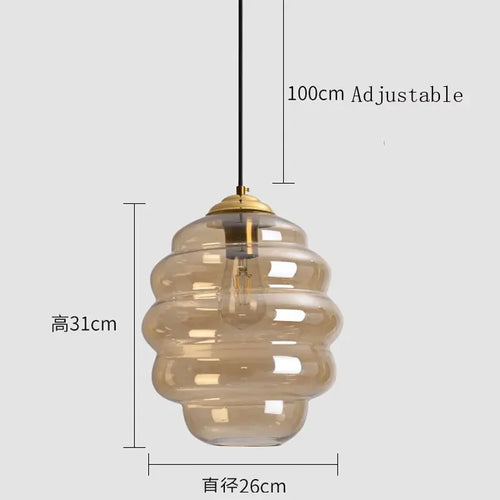 lustre moderne en verre pour cuisine et restaurant - vue 12 sur 15