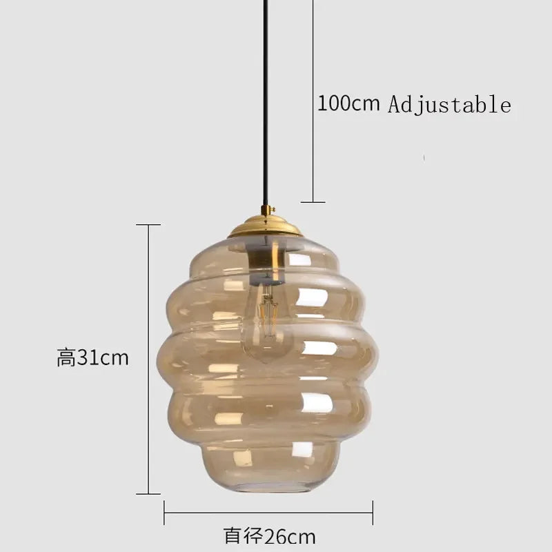 lustre moderne en verre pour cuisine et restaurant - vue 11 sur 15