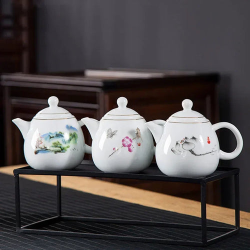Theiere porcelaine style chinois service the puer 250ml - vue 4 sur 7
