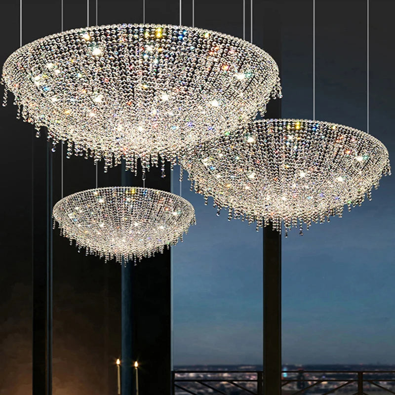 lustre en cristal rétro design luxueux pour décoration intérieure - vue 4 sur 12