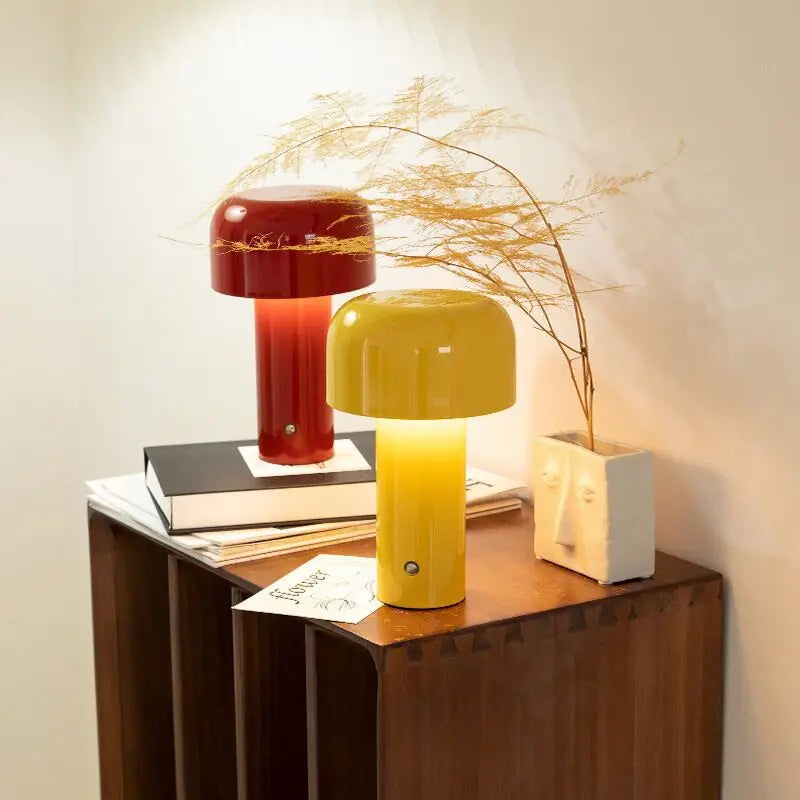 lampe de table champignon sans fil rechargeable variable type c - vue 5 sur 11
