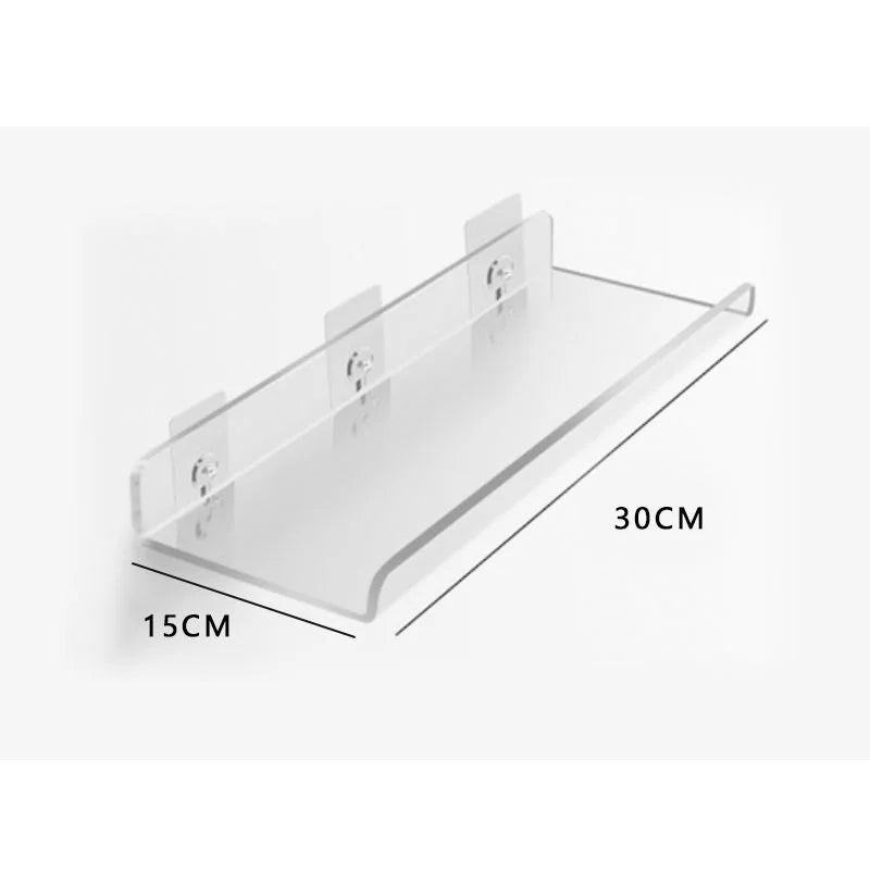 étagère murale flottante en acrylique transparent pour rangement organisé - vue 32 sur 57