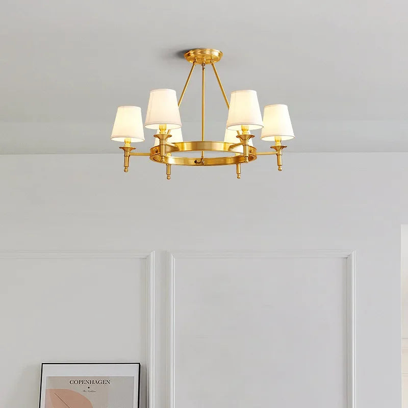 plafonnier led en cuivre design nordique moderne et luxueux - vue 5 sur 16