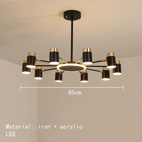 lustre led rotatif en métal pour éclairage de restaurant - vue 12 sur 11