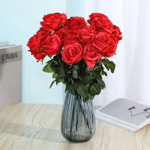 bouquet de roses artificielles pour mariage et décoration intérieure - vue 6 sur 27
