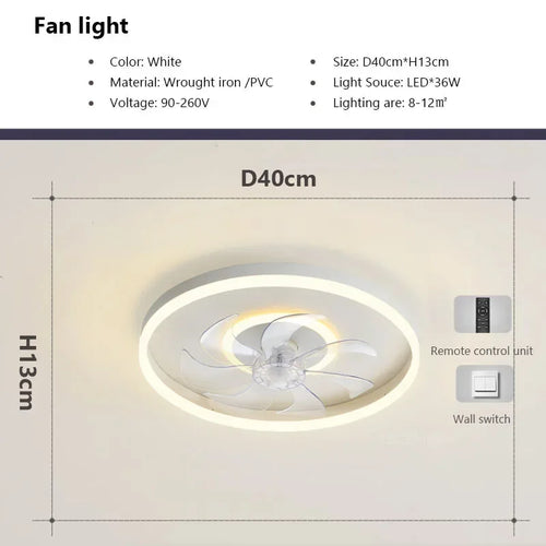 plafonnier moderne à leds avec ventilateur et télécommande - vue 11 sur 14