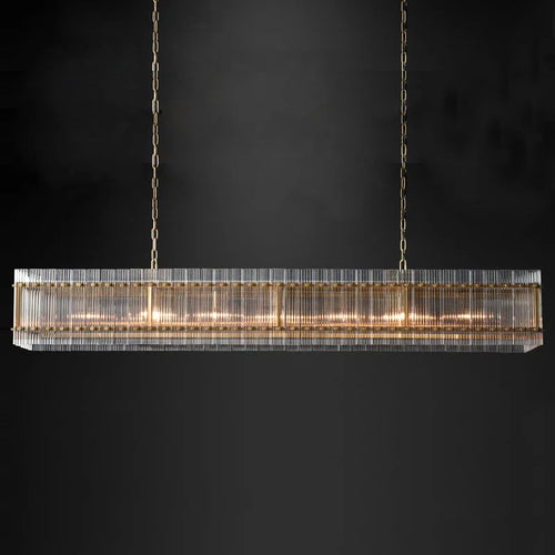 lustre rectangulaire en cristal pour éclairage de luxe - vue 5 sur 8