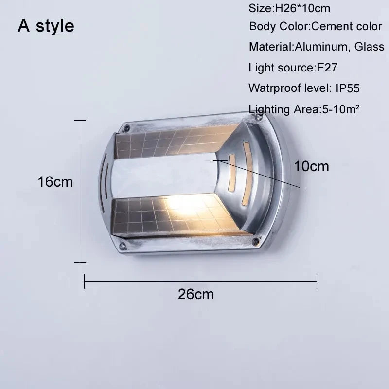 applique murale led rétro imperméable en aluminium idéale pour extérieur et intérieur - vue 13 sur 15