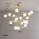 lustre créatif en fer et verre pour décoration élégante