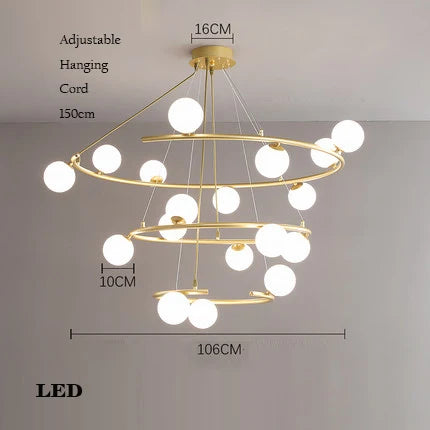 lustre créatif en fer et verre pour décoration élégante - vue 10 sur 16