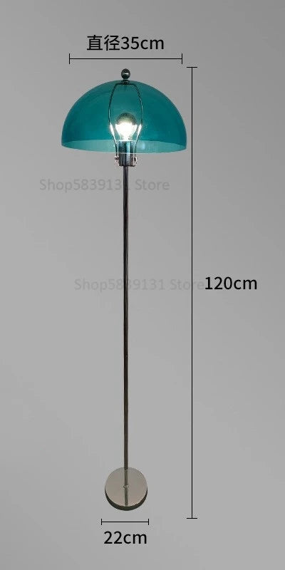 lampadaire led rétro en acrylique avec abat-jour coloré nordique - vue 12 sur 22