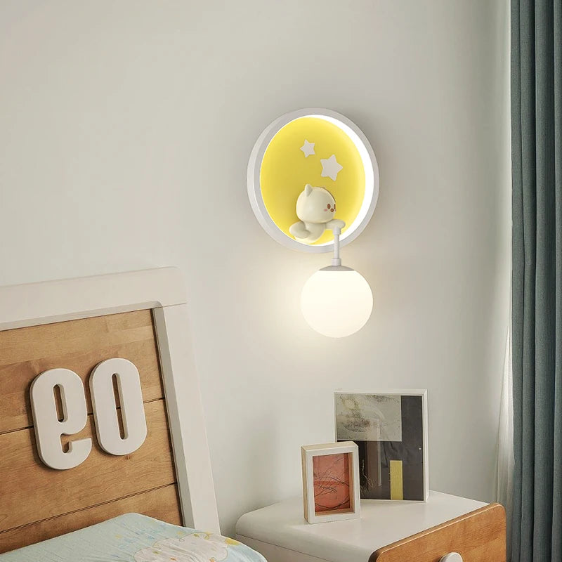 applique murale romantique éclairage décoratif animal pour enfant - vue 5 sur 9