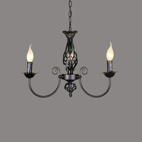 6-Light Farmhouse Candle Chandelier for Living Room, Rustic Industrial Pendant Ceiling Light fixture, Vintage Hanging Lamp for B
