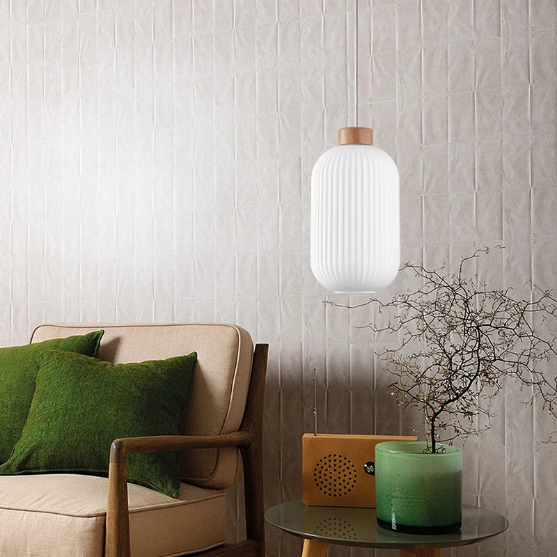 lampe led suspendue design nordique makaron pour décoration intérieure - vue 5 sur 9