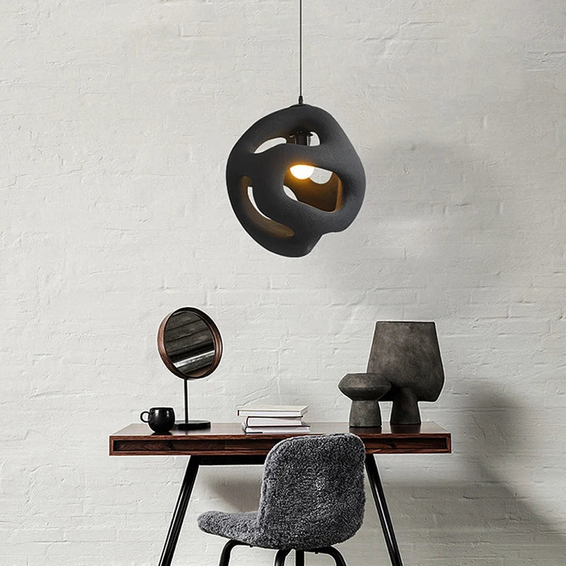 Design créatif nordique wabi-sabi suspension LED lumières Lustre Restaurant Bar décor à la maison chambre salle à manger luminaire suspendu - vue 3 sur 9