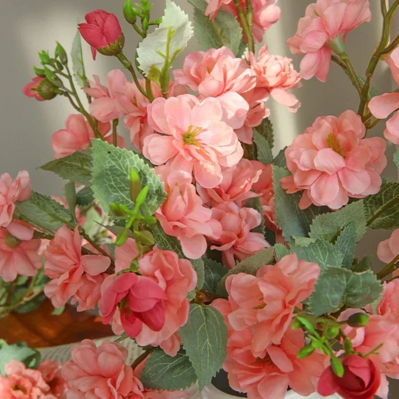 bouquet de camélias en soie pour décoration florale artificielle - vue 6 sur 10