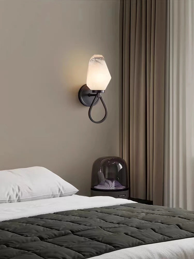applique murale moderne en cuivre avec verre blanc pour allée - vue 2 sur 10