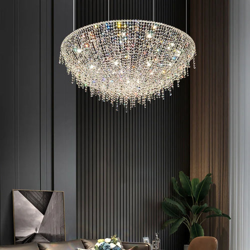 lustre en cristal rétro design luxueux pour décoration intérieure - vue 4 sur 12