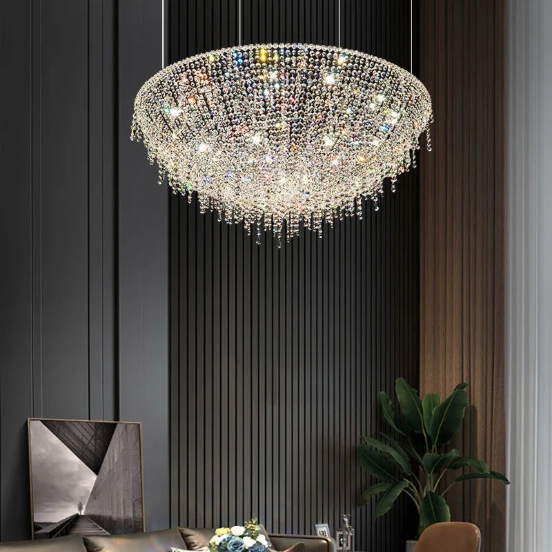 lustre en cristal rétro design luxueux pour décoration intérieure - vue 3 sur 12