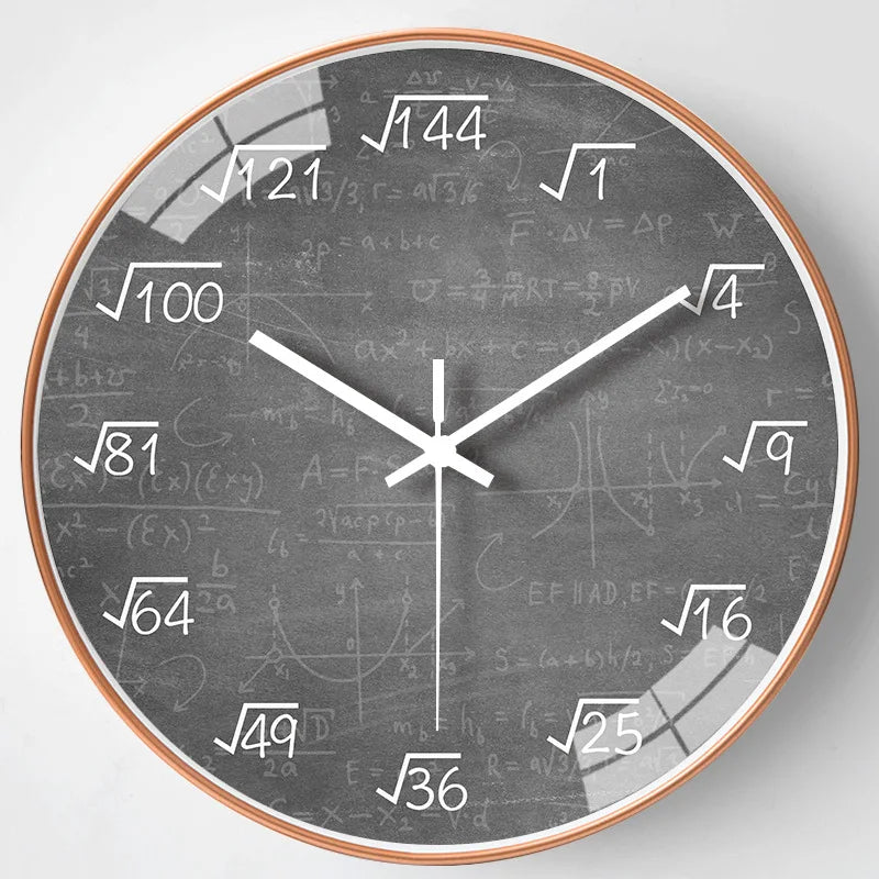 horloge murale mathématiques tableau noir décoration scolaire enfants - vue 10 sur 11