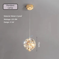 suspension cristal pissenlit avec télécommande et gradation