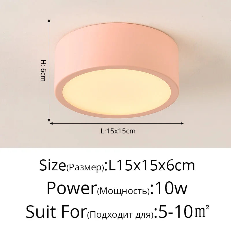 plafonnier led minimaliste multicolore luminaire décoratif d'intérieur rond ou carré
