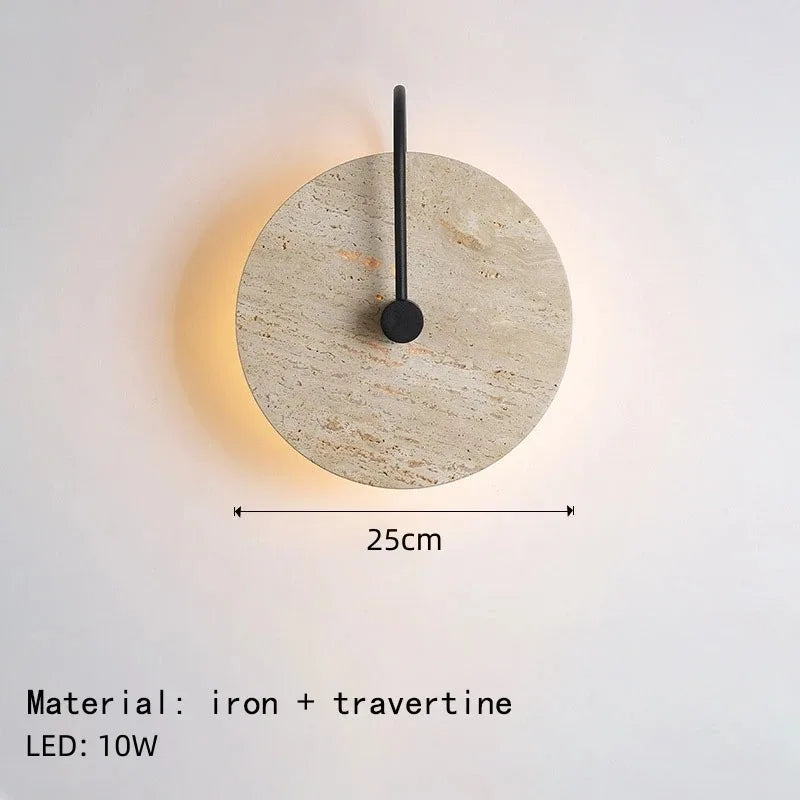 applique murale japonaise en travertin jaune à led pour hôtel et décoration - vue 9 sur 11