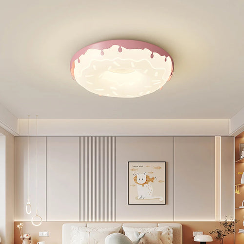 plafonnier donut moderne style girly simple et élégant - vue 5 sur 10
