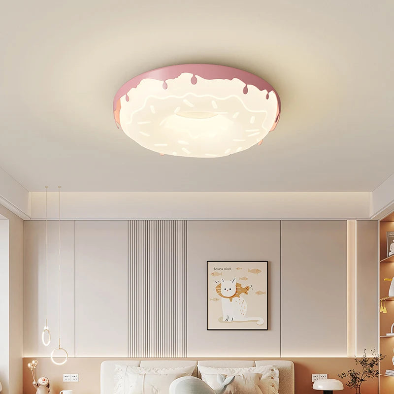plafonnier donut moderne style girly simple et élégant - vue 5 sur 10