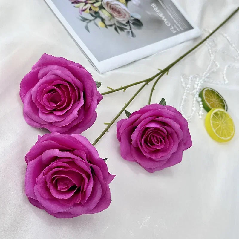 branches de roses artificielles en soie pour décoration élégante - vue 9 sur 40