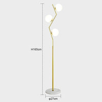 lampadaire led moderne en fer et verre nordique pour décoration intérieure