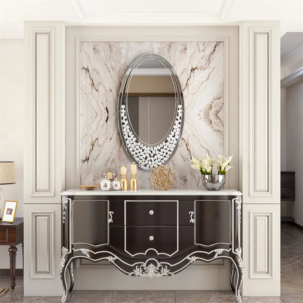 miroir décoratif ovale en forme de larme pour intérieur - vue 5 sur 6