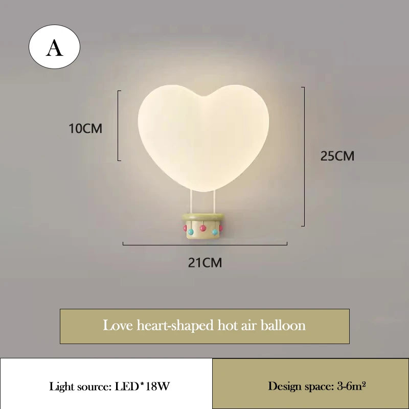 applique murale led en forme de cœur pour chambre d'enfant - vue 10 sur 12