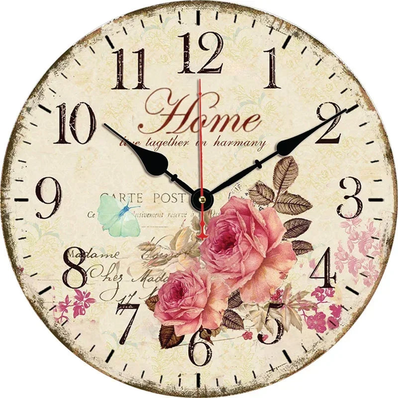 horloge murale rétro silencieuse pour décoration intérieure moderne - vue 12 sur 19