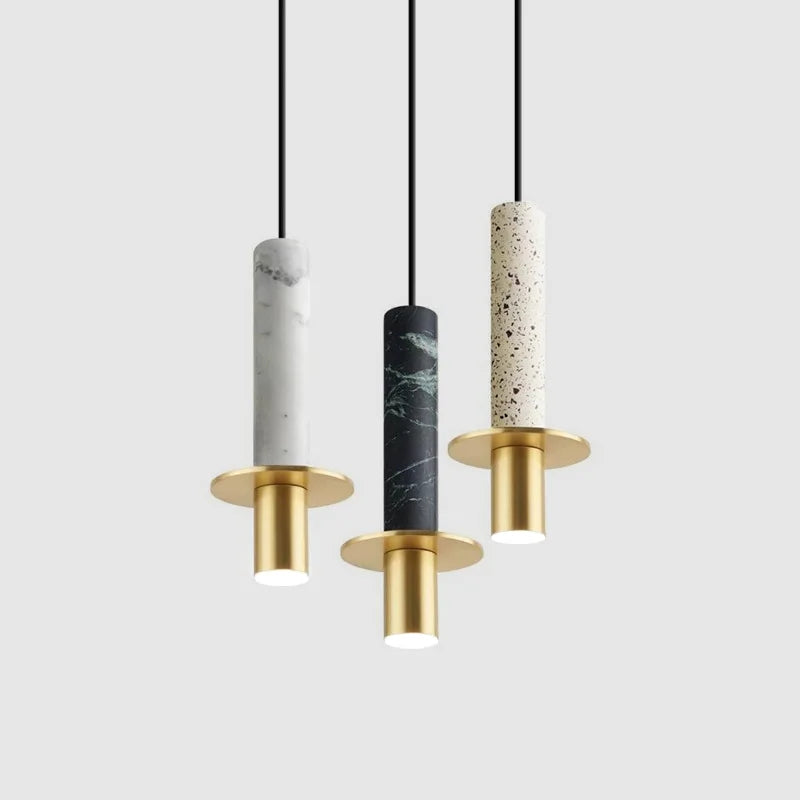 lustre led en marbre vintage simple doré loft décor bar éclairage suspendu