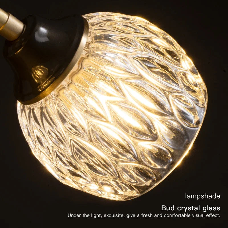 lustre moderne nordique luxe en cristal et cuivre - vue 4 sur 9