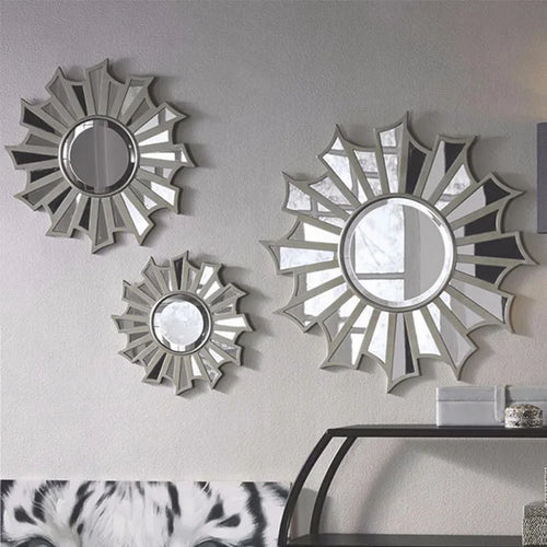 lot de 3 miroirs décoratifs en forme de tournesol - vue 4 sur 6