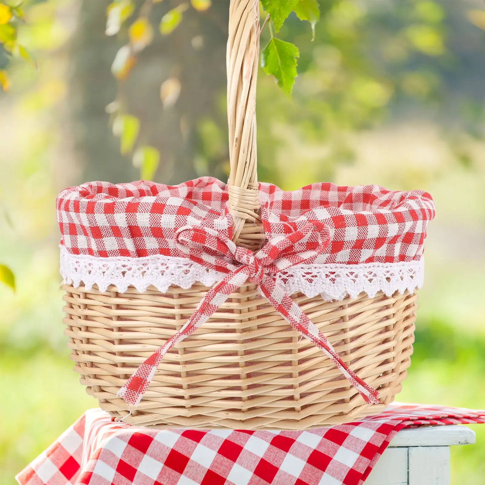 panier zerodeko petit chaperon rouge en osier pour le rangement et pique-nique - vue 6 sur 9