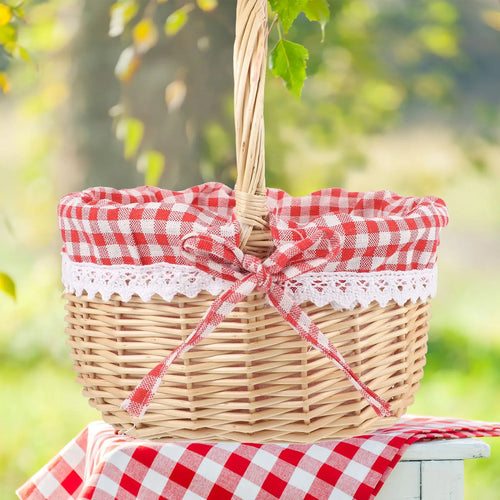 panier zerodeko petit chaperon rouge en osier pour le rangement et pique-nique - vue 7 sur 9