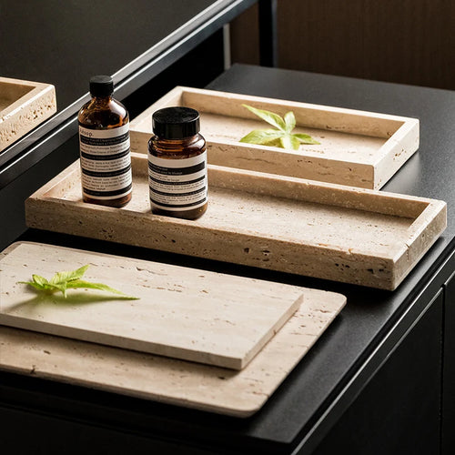 ensemble d'accessoires en marbre naturel pour salle de bain - vue 7 sur 30