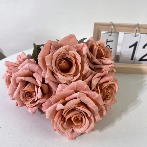 bouquet de roses artificielles en soie décoratives pour intérieur - vue 12 sur 15