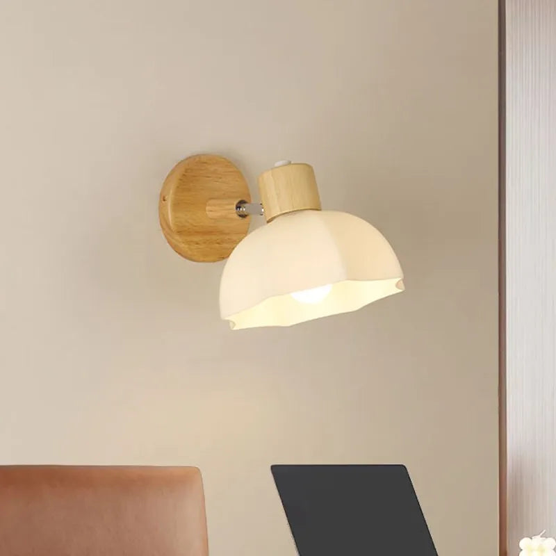 led nordique rotative bois céramique éclairage allée étude maison luminaire - vue 2 sur 9